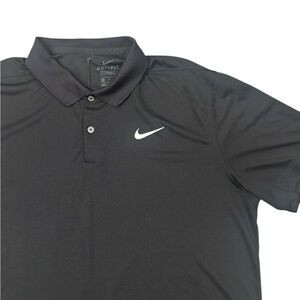 Nike Men's Black Dri-Fit Standard Fit Polo Shirt Large Golf Casual Performance